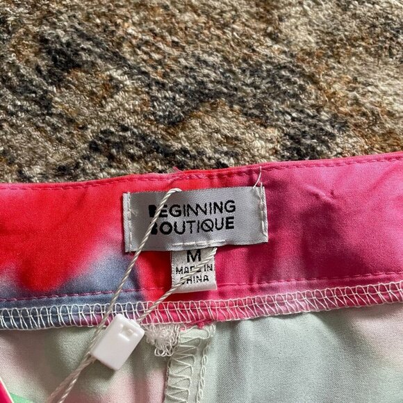 Beginning Boutique NWT Madilyn Rainbow Pant Women M Groovy Rave Disco 70s Hippie - Picture 7 of 14